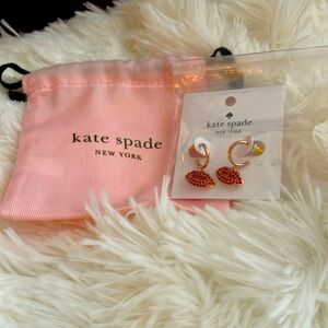 Kate spade reside kiss lip earrings ruby lip stone with gift pouch pink